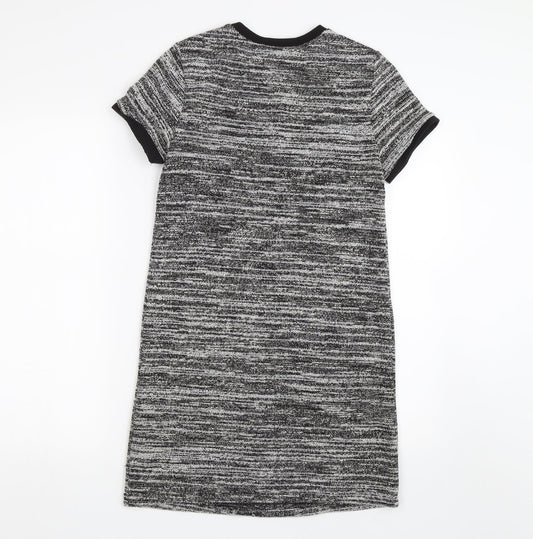 New Look Womens Grey Striped T-Shirt Dress Size 6