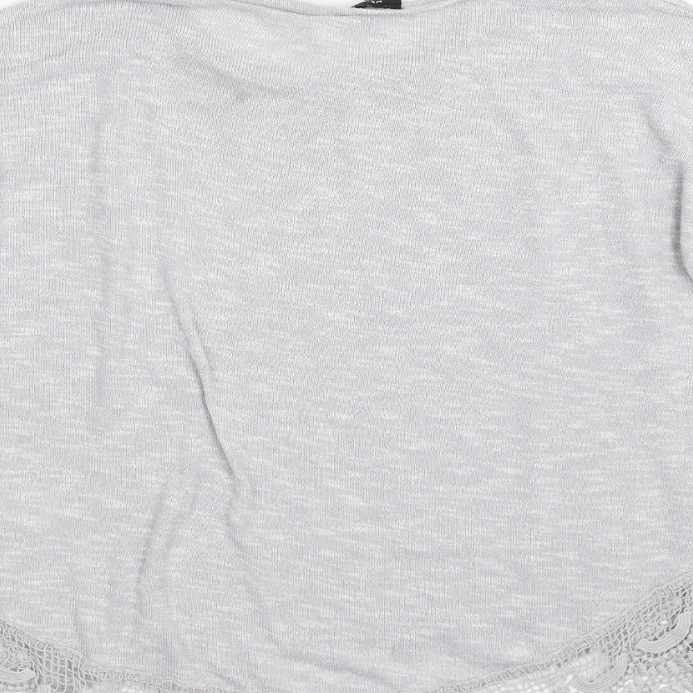 Womens UK Size 12 New Look Grey Basic T-Shirt