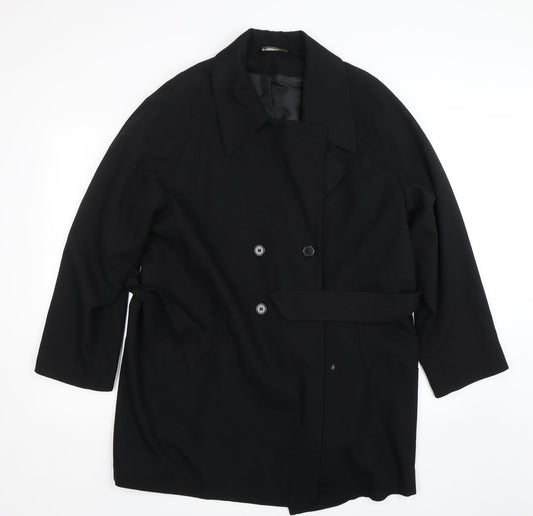 Womens UK Size 14 BHS Black Biker Coat
