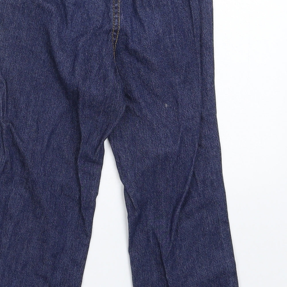 Brand and care label for Carter's boys’ blue denim capri jeans, size 3, years