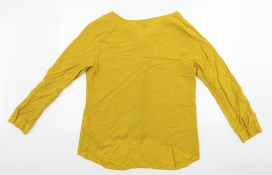 Womens UK Size 14 Atmosphere Yellow Basic Button-Up