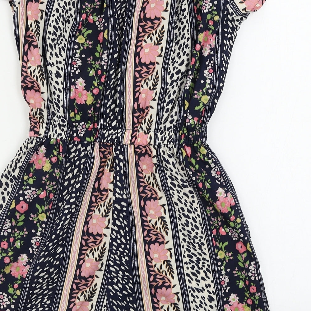 Atmosphere Womens Black Floral Jumpsuit One-Piece Size 8