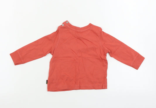Mothercare Boys Red Basic T-Shirt Size 6-9 Months