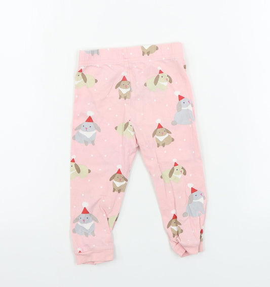 Marks and Spencer Girls Pink Sweatpants Trousers Size 2 Years