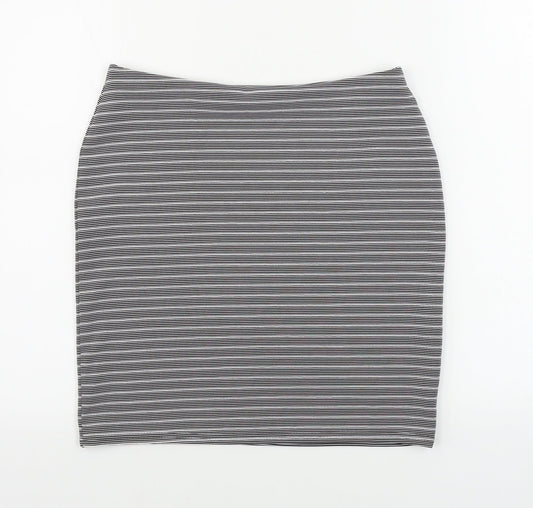 inocence Womens Grey Striped Bandage Skirt Size 12