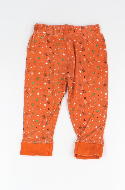 Earlydays Girls Orange Geometric Jogger Leggings Size 6-9 Months
