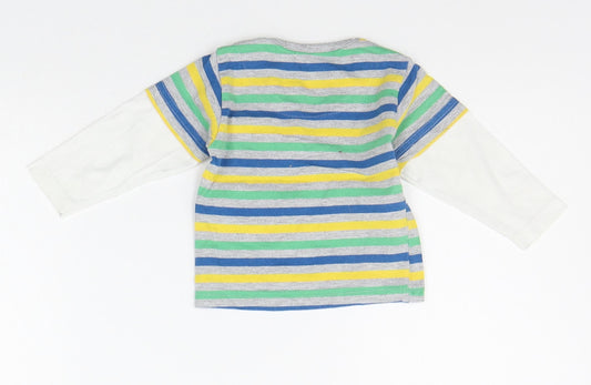 Earlydays Baby Multicoloured Striped Basic T-Shirt Size 6-9 Months