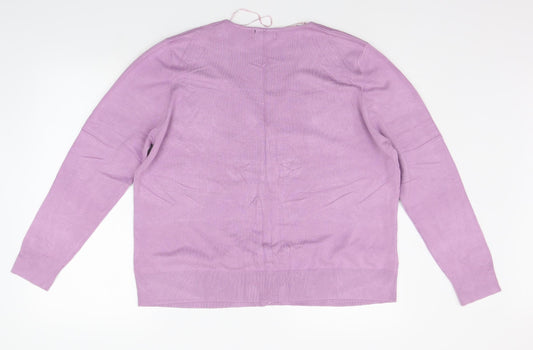 bm collection Womens Purple Cardigan Jumper Size XL