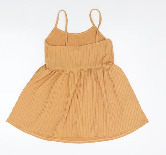 Boohoo Womens Beige A-Line Size 8