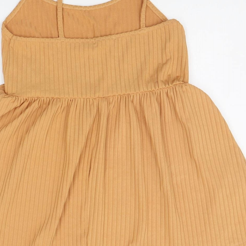 Boohoo Womens Beige A-Line Size 8