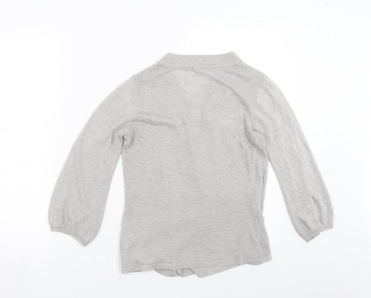Primark Womens Grey Knit Cardigan Jumper Size 8