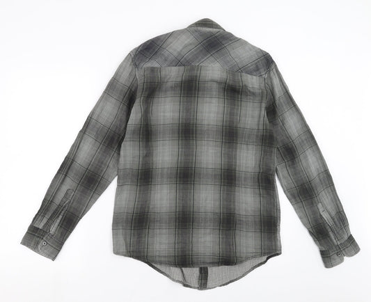 Preworn Mens Green Check Button-Up Size M