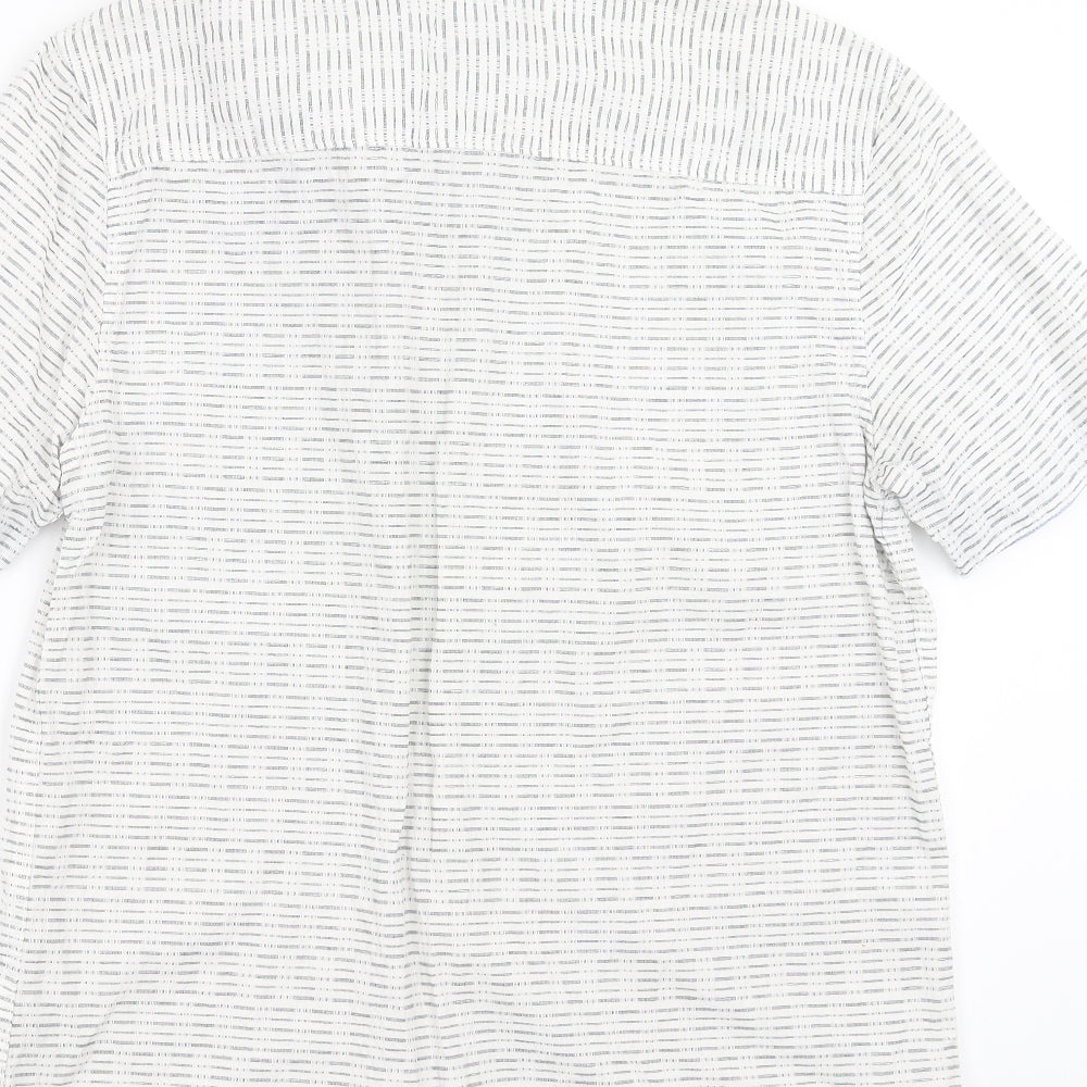 SANDSTONE Mens White Striped Button-Up Size S