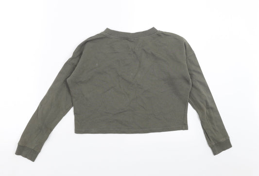 H&M Girls Green Pullover Sweatshirt Size 8-9 Years