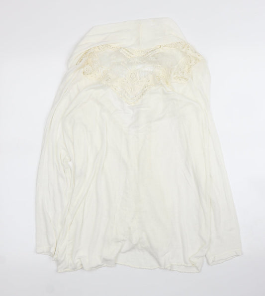 Womens UK Size 10 Preworn Ivory Cardigan Jumper