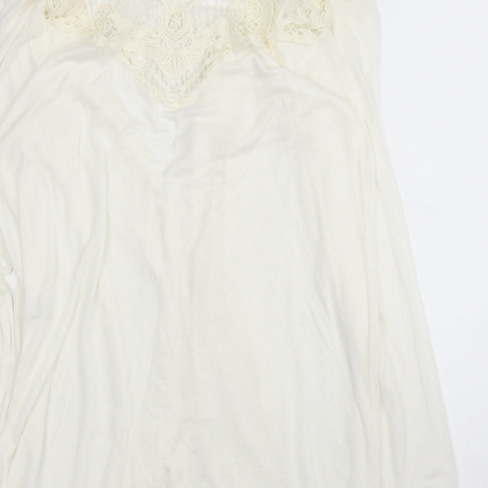 Womens UK Size 10 Preworn Ivory Cardigan Jumper