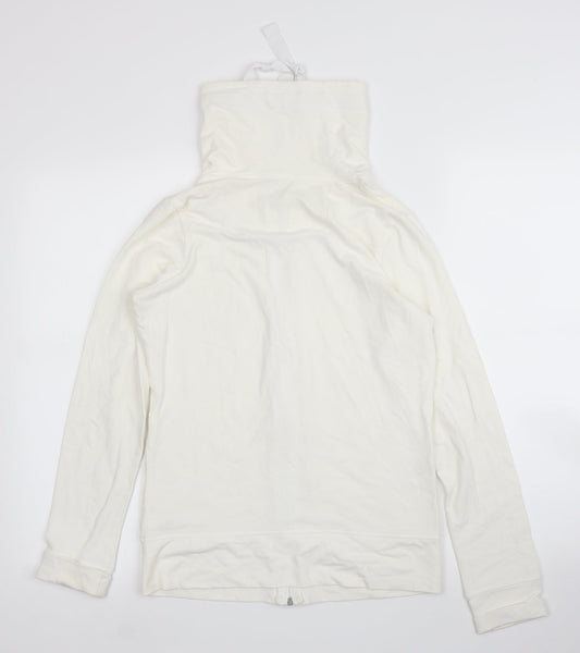 Womens UK Size M NEXT White Full Zip Jumper