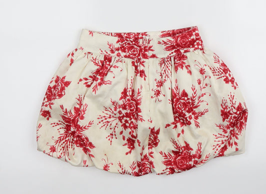 Crazy 8 Womens Ivory Floral A-Line Skirt Size 6