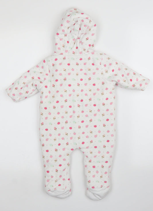 Mothercare Girls White Babygrow One-Piece Size 3-6 Months