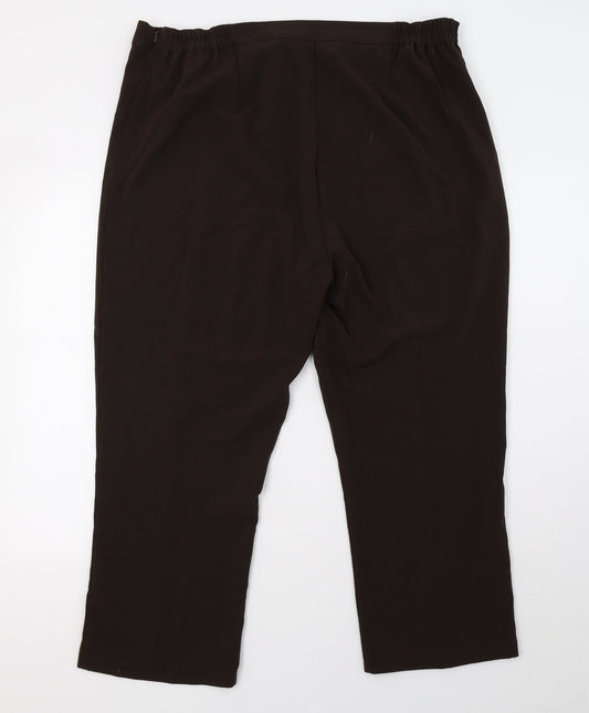 feliac Womens Brown Trousers Size 20 L28 in