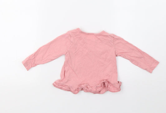 H&M Girls Pink Basic T-Shirt Size 9-12 Months