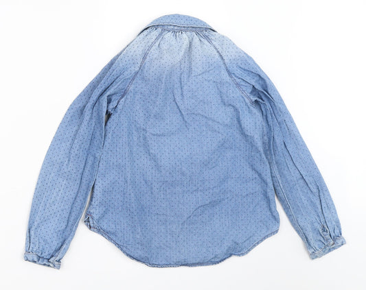 OshKosh B’gosh Girls Blue Denim Basic Button-Up Size 7 Years