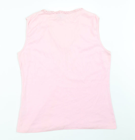 Casual Club Womens Pink Basic Tank Size 16