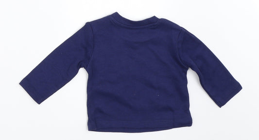 Very Boys Blue Basic T-Shirt Size 0-3 Months - christmas reindeer rudolph