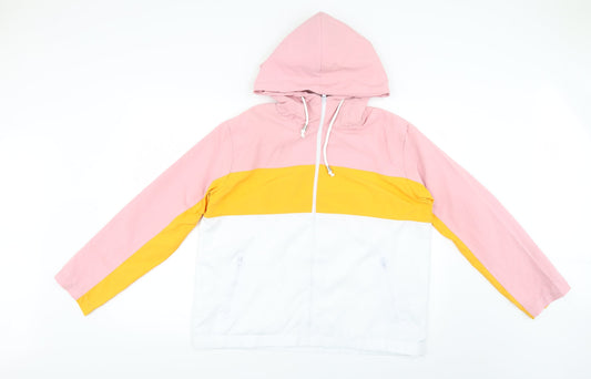 Boohoo Womens Multicoloured Striped Rain Coat Coat Size XS