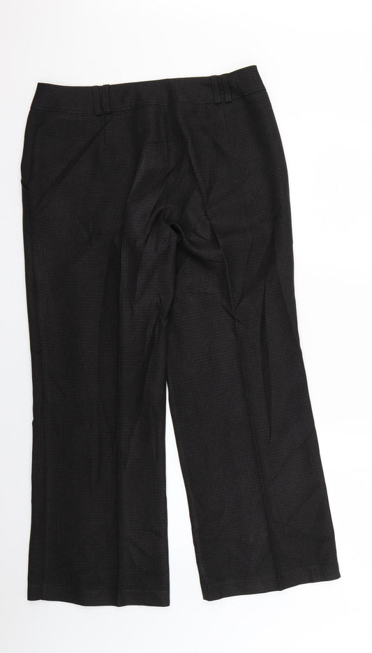 F&F Womens Brown Check Trousers Size 12 L26 in