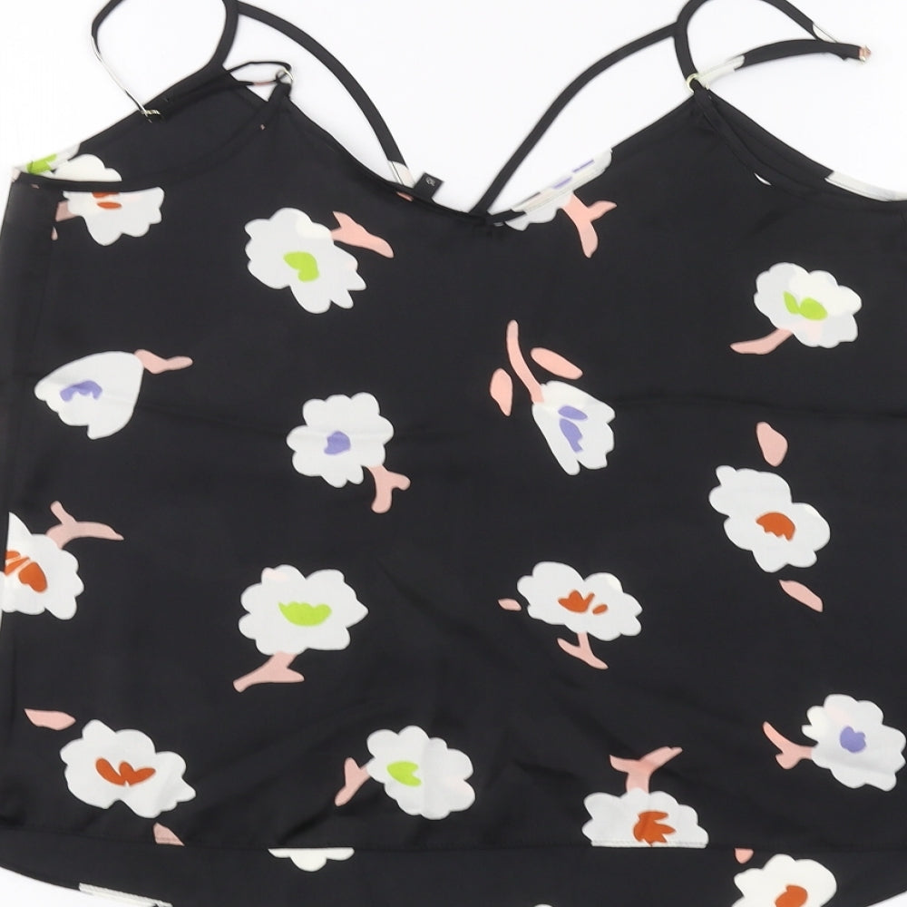 Womens UK Size 10 River Island Black Basic Blouse