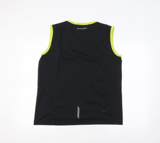 Runi365 Mens Black Basic Tank Size M