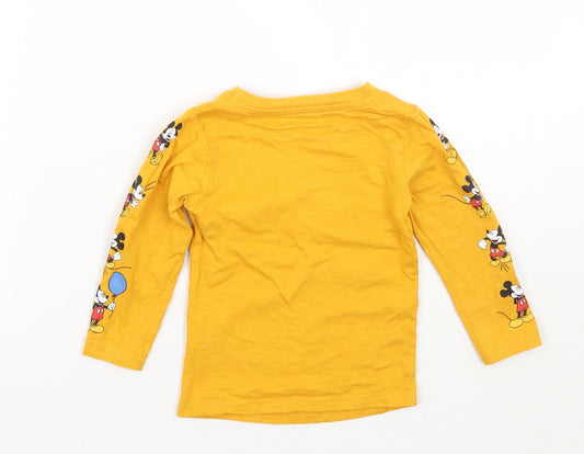 Primark Girls Yellow Basic T-Shirt Size 12 Months