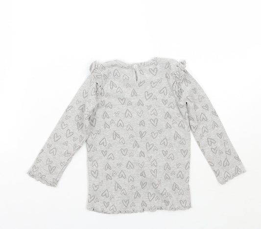 George Girls Grey Geometric Basic T-Shirt Size 18-24 Months
