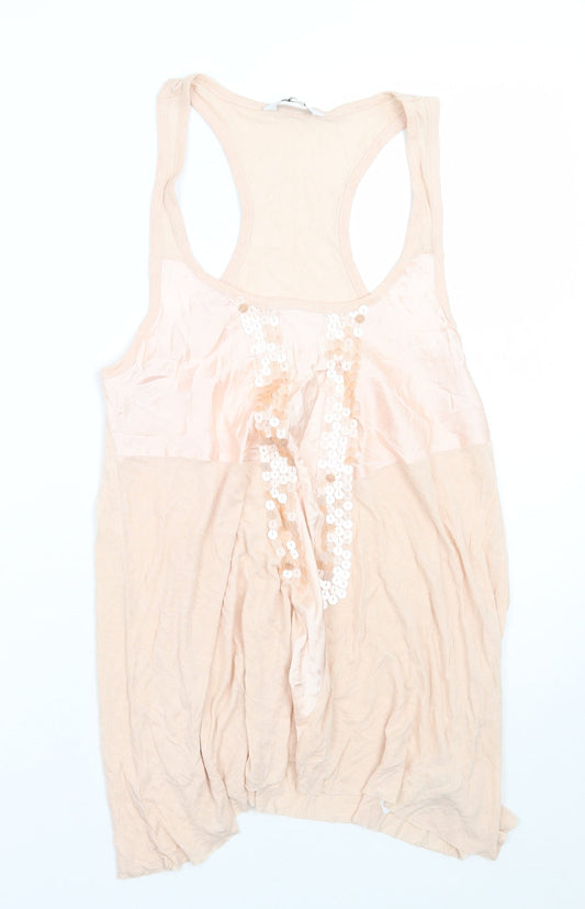 Womens UK Size 12 Newlook Pink Basic Tank