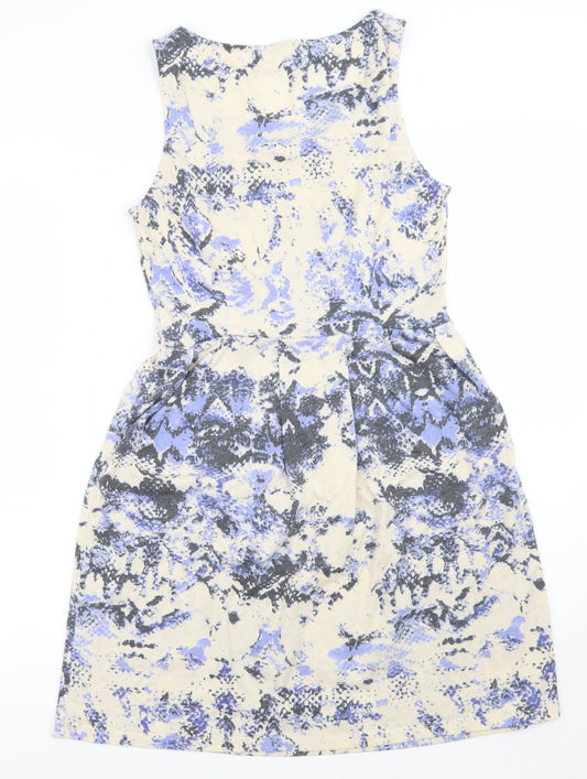 VILA Womens White Floral A-Line Size M