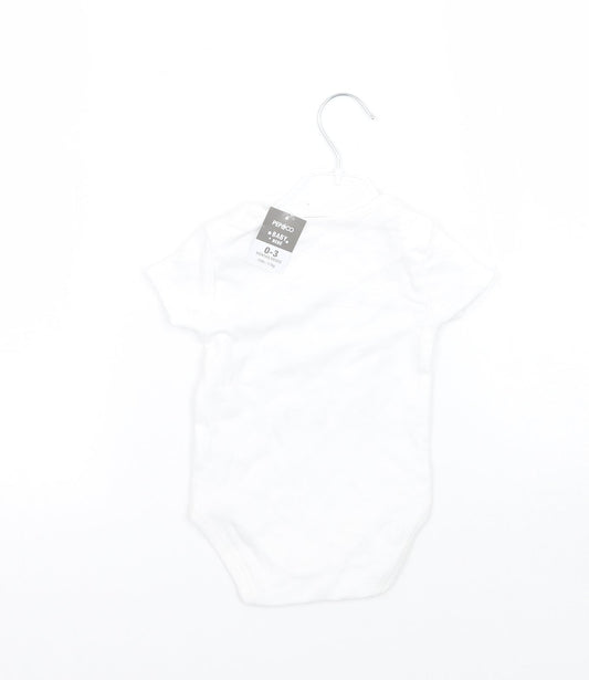 Pep&co Baby White Babygrow One-Piece Size 0-3 Months