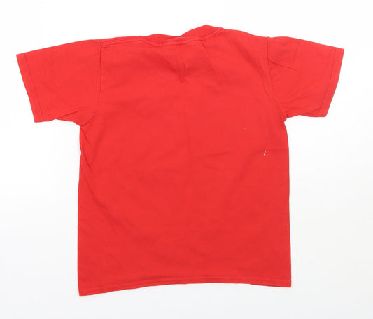 Gildan Boys Red Basic T-Shirt Size 7-8 Years