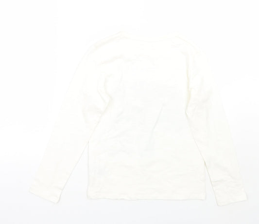 H&M Girls White Basic T-Shirt Size 9 Years