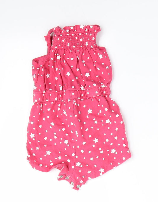 Primark Girls Pink Polka Dot Shorts One-Piece Size 3-6 Months - Star print