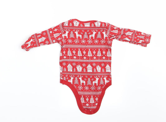 TU Boys Red Animal Print Romper One-Piece Size 0-3 Months - Christmas
