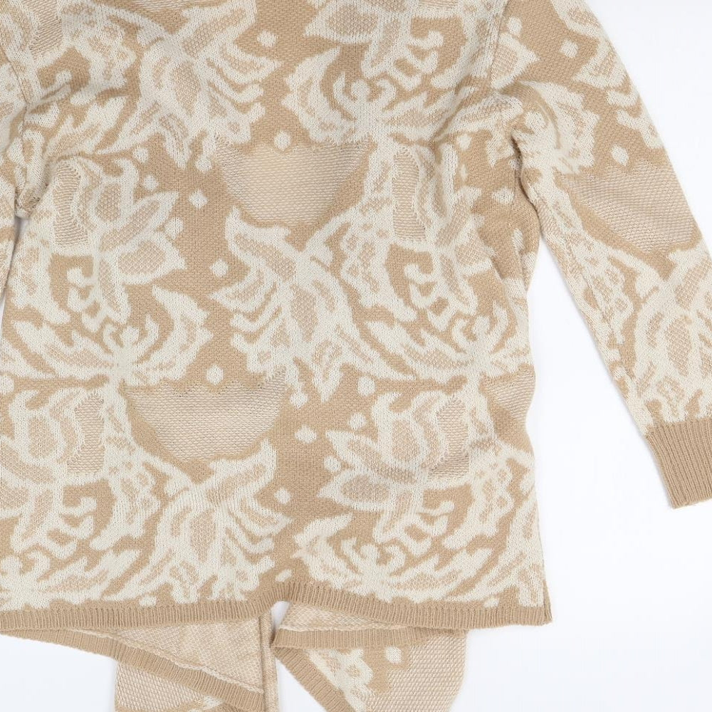 Womens UK Size M Peacocks Beige Cardigan Jumper