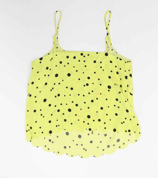 Miss Selfridge Womens Yellow Polka Dot Camisole Tank Size 10