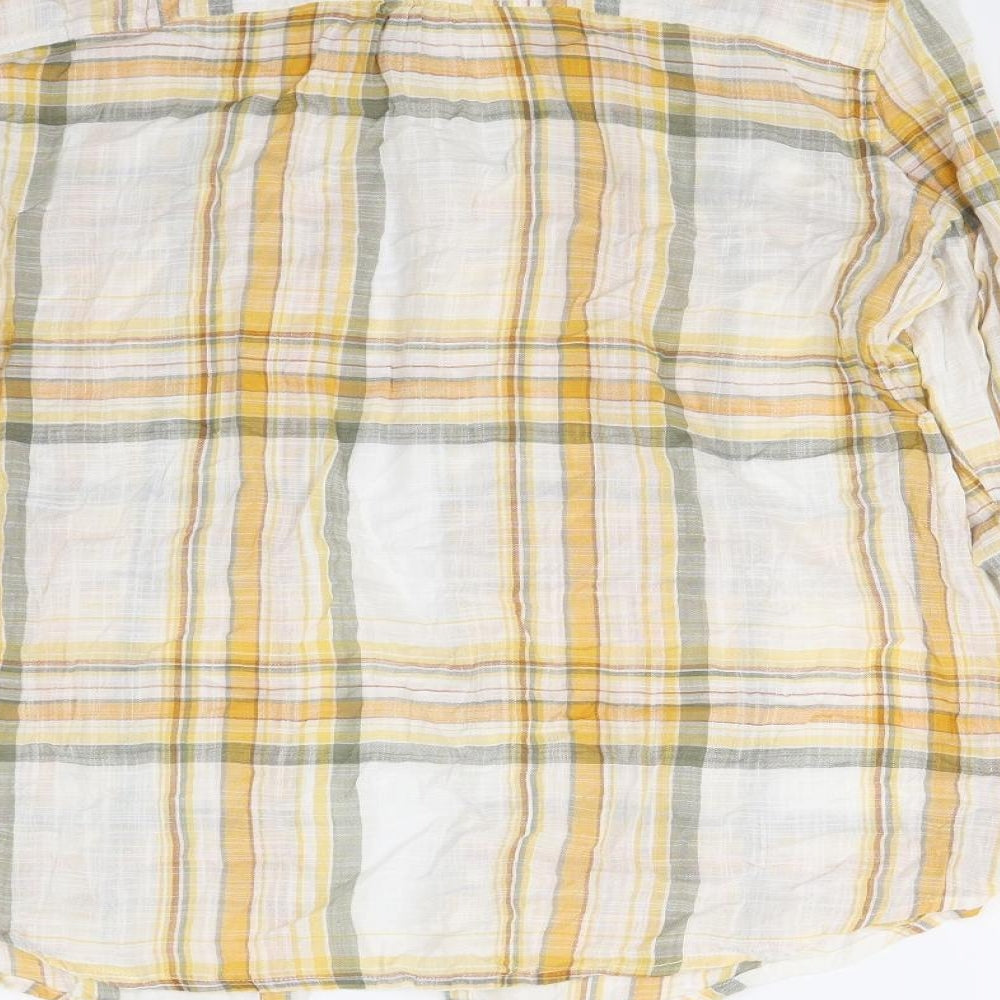 Mens UK Size XL Maurices Yellow Button-Up Long Sleeve Casual Shirt