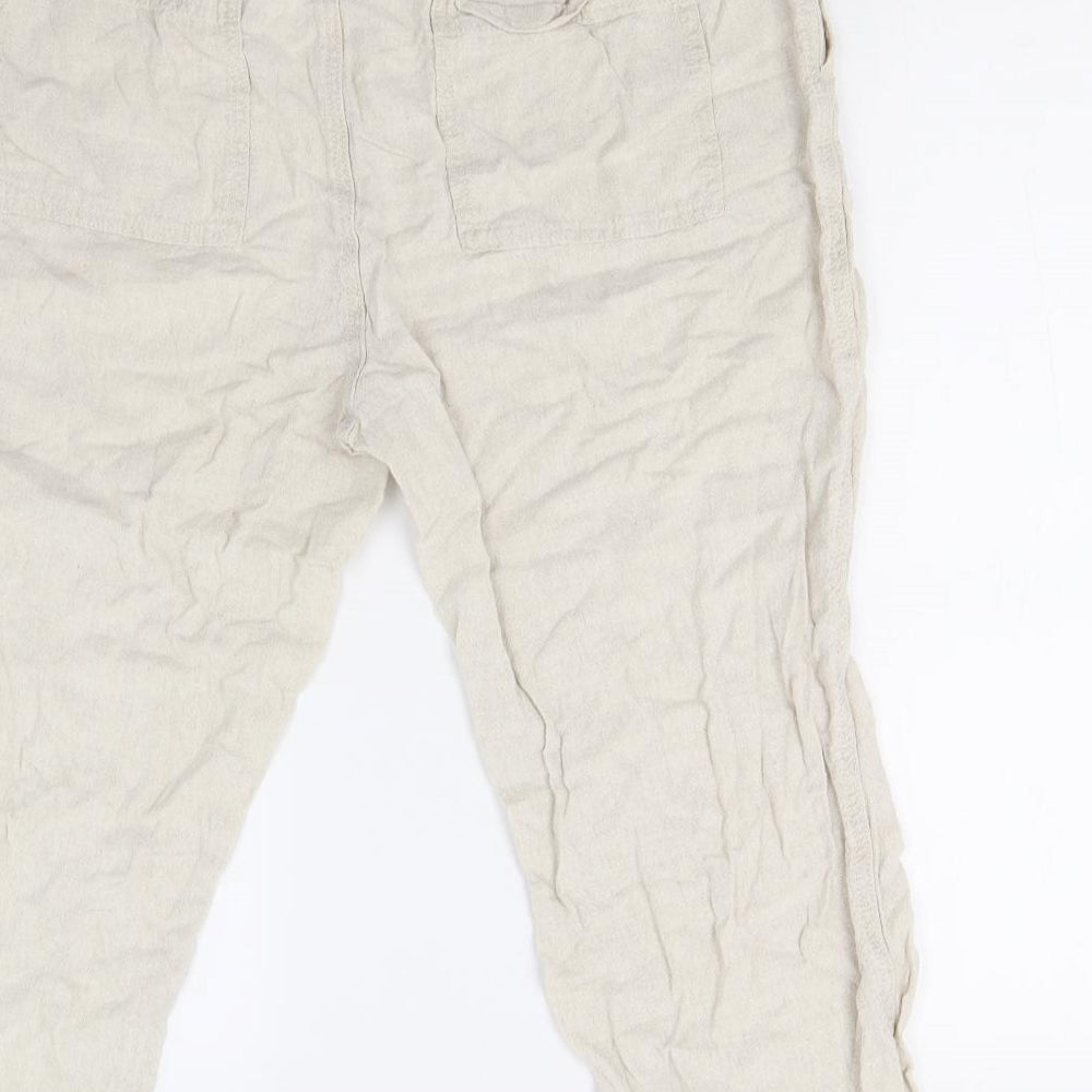 F&F Womens Beige Pedal Pusher Trousers Size 18 L21 in