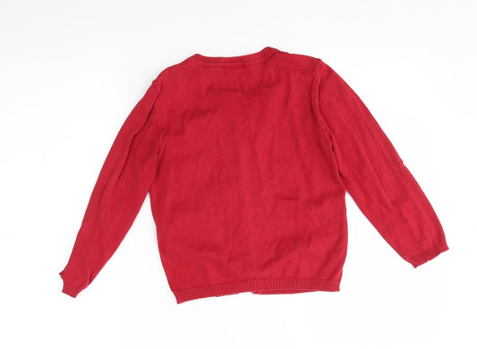 TU Girls Red Cardigan Jumper Size 8 Years
