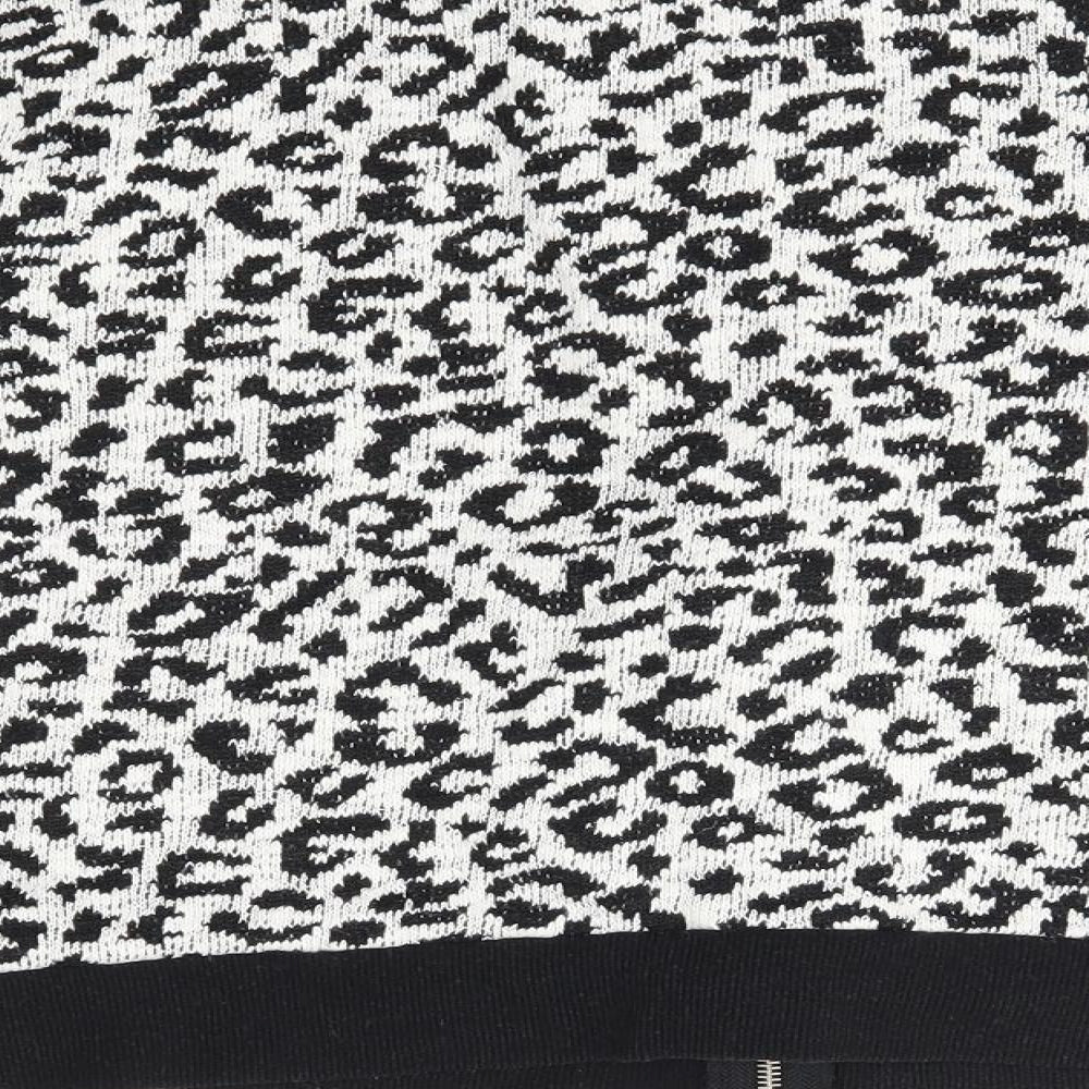 Atmosphere Womens White Animal Print Bomber Jacket Jacket Size 14