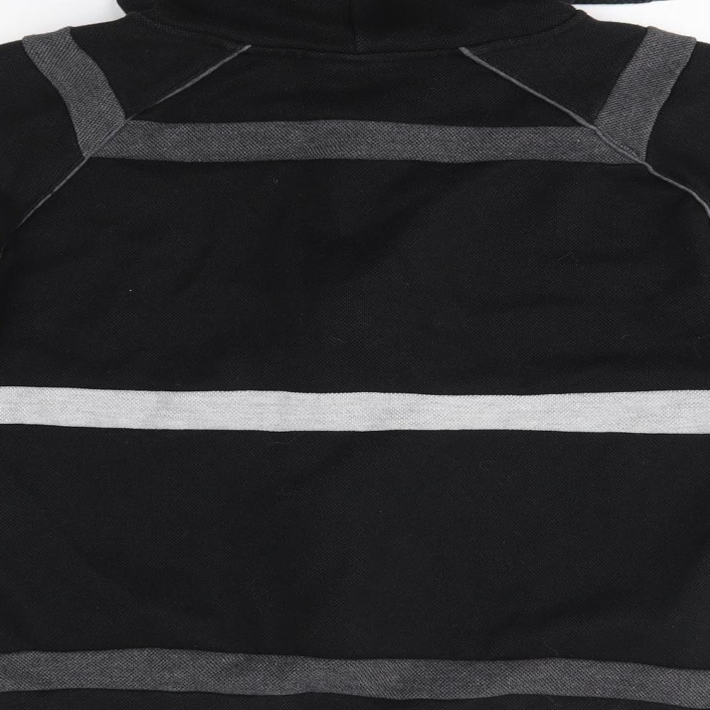 Lonsdale Womens Black Striped Pullover Hoodie Size M