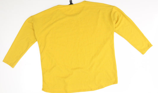 Womens UK Size L New Look Yellow Pullover Jumper