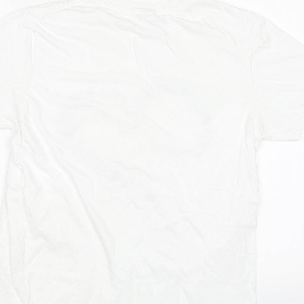 Womens UK Size M Gildan White Basic Polo